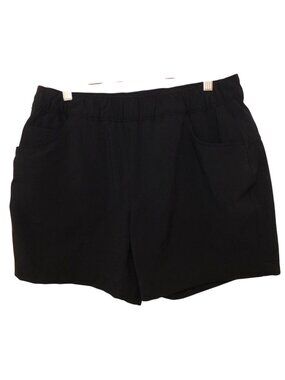 Eddie Bauer Black Pull On Shorts Womens Size 8 Elastic Waist Pockets Minimalist